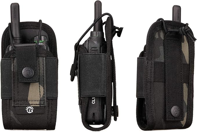 SINAIRSOFT Nylon Radio Holster, Universal Radio Case Lightweight Military Interphone Storage Bag Pouch for Molle System Walkie Talkies Holster Accessories