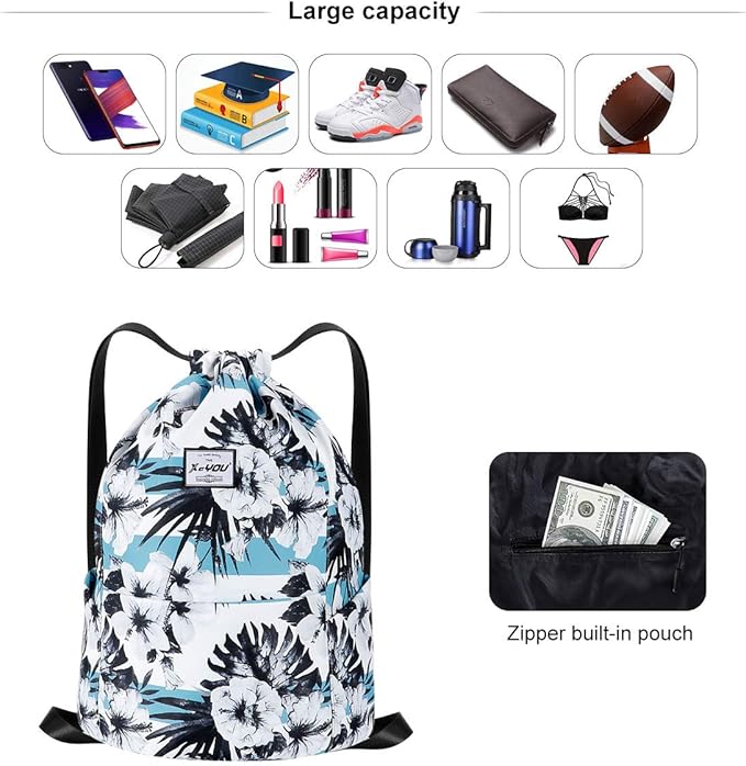 XEYOU Drawstring Sports Backpack Lightweight Gym Yoga Sackpack Shoulder Rucksack Casual Outdoor Daypack for Women and Men
