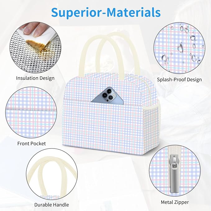 Lunch Bag Women, Lunch Box for Women Men Reusable Insulated Lunch Tote Bag, Handbags Case High Capacity for Travel Work Picnic