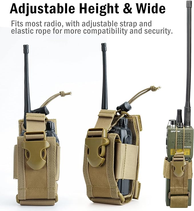 VIPERADE Radio Holster, MOLLE Radio Pouch for Vest, Universal Walkie Talkie Holster Radio Holder for Duty Belt, Police Radio Holder Tactical Radio Pouch for Baofeng, Motorola