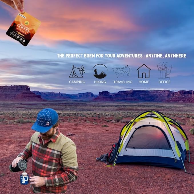 Hachidoori Single-Serve Portable Pour Over Drip Coffee – 7 Ready-to-Brew Packs with Ground Coffee & Filters | Fresh Coffee Anytime – Travel, Camping, Office.
