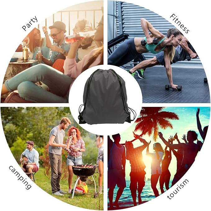 GoodtoU Drawstring Backpacks, Drawstring Bags Bulk Cinch Sack Drawstring Gym Bag for Sport, Traveling, Team (20Pcs, Grey)