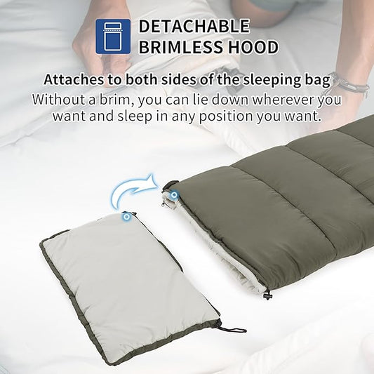 Naturehike 36-54℉ Camping Sleeping Bag for Adults, Spliceable Double Sleeping Bag 3 Seasons, Lightweight Waterproof Sleep Bags for Cold&Warm Weather