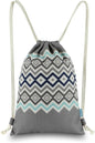 Drawstring Backpack Bohemia Style String Bag Canvas Beach Sport Daypack