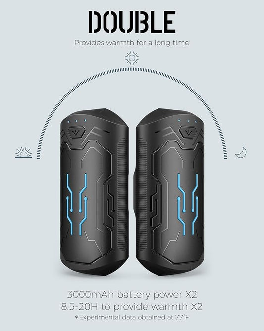 Hand Warmers Rechargeable 2 Pack, ROFWIZ 6000mAh Electric Portable Pocket Heater, are Great Warm Gifts for Women, Men, Heat Therapy, Raynauds, Outdoors, Hunting, Golf, Camping Gear