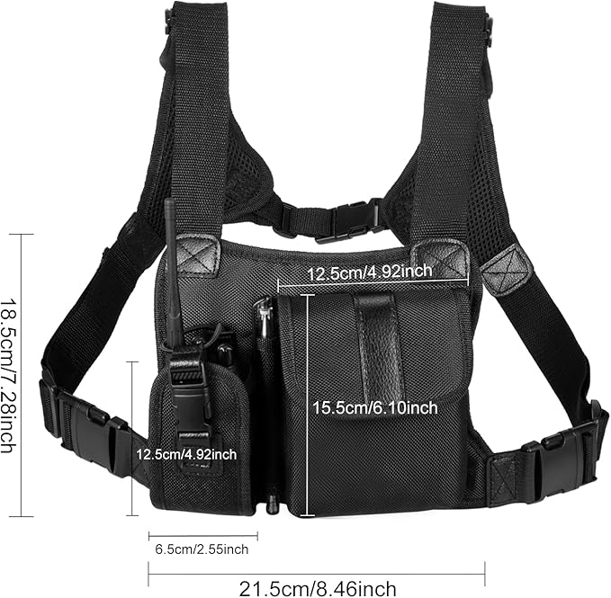 abcGoodefg Radio Chest Harness Chest Front Pack Pouch Holster Vest Rig for Two Way Radio Walkie Talkie(Rescue Essentials)