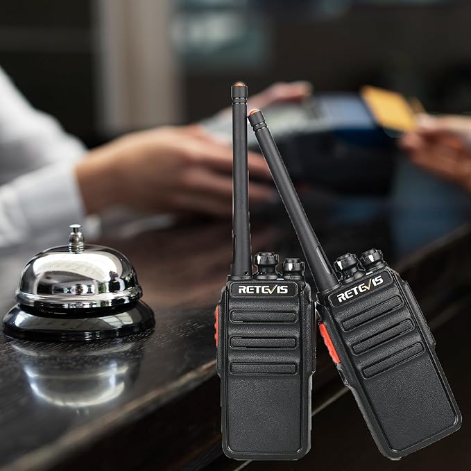 Retevis H-777S Two Way Radios Rechargeable, Walkie Talkies Long Range, 2 Way Radio, VOX Handsfree, Durable, for Worker Office Camping Hiking(4 Pack)