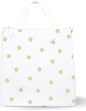 Kate Spade New York Portable Soft Cooler Lunch Bag, Thermal Tote with Silver Insulated Interior Lining and Storage Pocket, Gold Dot with Script