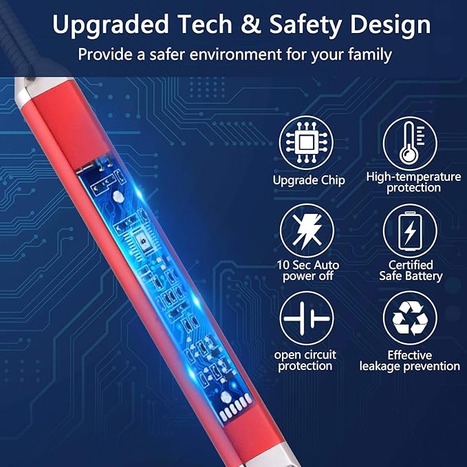 MEIRUBY Lighter Electric Candle Lighter Birthday Women's Day Gifts for Women Mom Wife Men, Long Electronic Rechargeable USB Lighter Arc Windproof Flameless Lighters for Candle Camping BBQ (Red)