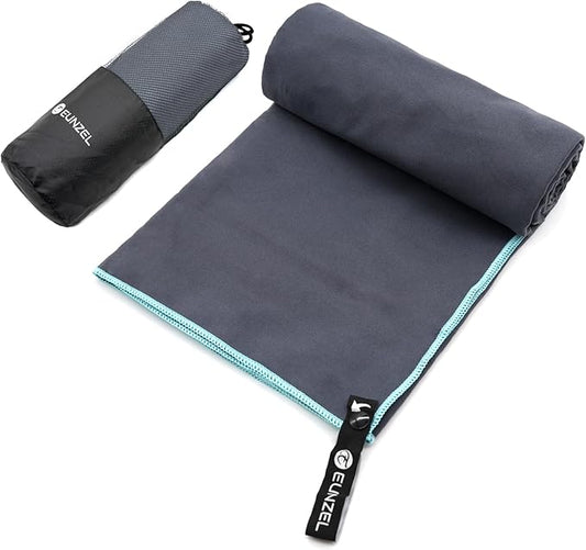 Eunzel Quick Dry Camping Towel, Microfiber Travel Towel Super Absorbent Fast Drying Towel for Camping, Beach, Gym, Backpacking, Yoga & Swimming(40" x 72", Grey)