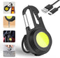 Mini COB Rechargeable LED Flashlight, Portable, Waterproof, Foldable, 800 Lumen, 4 Modes, Magnetic Stand, Battery Powered