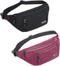 2 Packs Fanny Packs for Men and Women, Water Resistant Sports Waist Pack Bag Hip Bum Bag for Travel Hiking Running