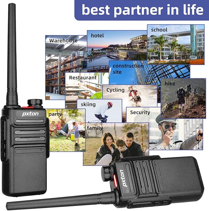 Waterproof walkie talkies Long Range for Adults, Work,and Outdoor with earpieces and Fast Charger Dock，Handheld Two Way Radio Rechargeable NOAA walkie Talkie (6 Pack)