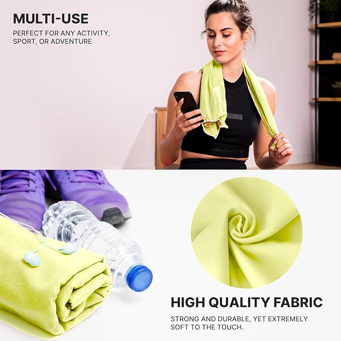 Microfiber Towel 60” by 36” for Camping, Yoga, Gym, Travel - Highly Absorbent Cleaning Cloth, Quick Drying Lightweight Material - Lint Free, Scratch Free Towels Washable and Reusable