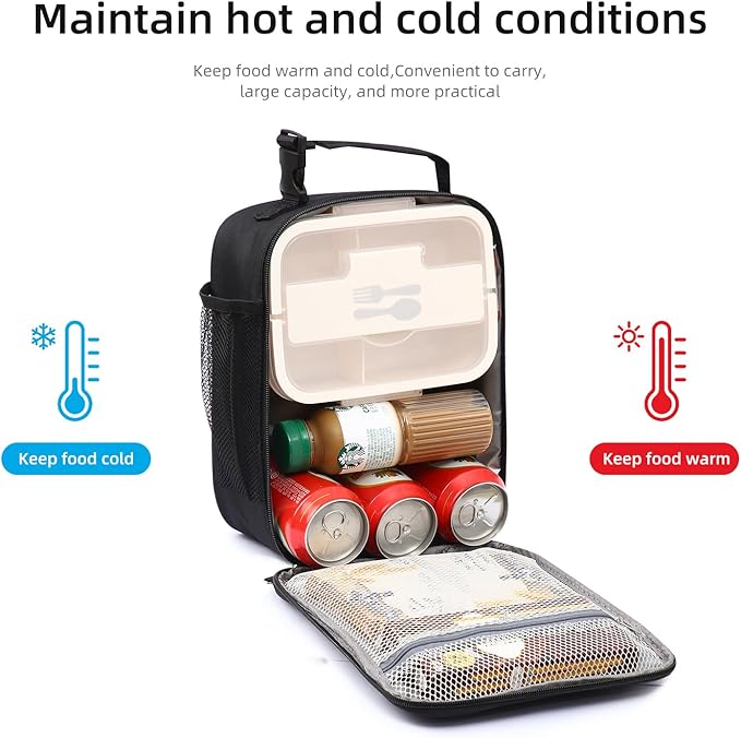 Lunch box Lunch bag for men women Insulated Lunchbox Lunch bags for Work Picnic Travel (Thicken dusty pink)