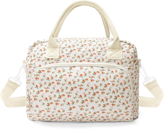Insulated Lunch Bag for Women Men Large Reusable Lunch Box Adult Leakproof Portable Cooler Tote Bags for Work Picnic (floral)
