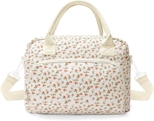 Insulated Lunch Bag for Women Men Large Reusable Lunch Box Adult Leakproof Portable Cooler Tote Bags for Work Picnic (floral)