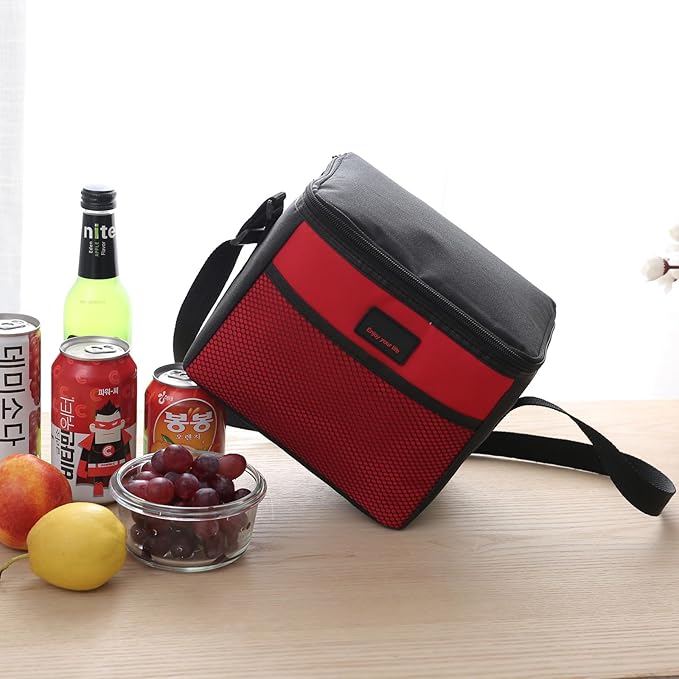 Nanxson 5L Lunch Bag Leakproof Thermal Cooler Lunch Box Adult Waterproof Insulated Lunch Tote Bag (5L,Red)