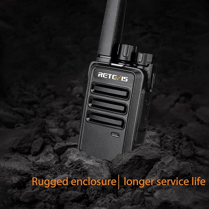 Retevis RT68 Two Way Radios with Earpiece, Heavy Duty Walkie Talkies for Adults, Compact 2 Way Radio Long Range Rechargeable with USB Charging Base, for Restaurant Church Security School (6 Pack)