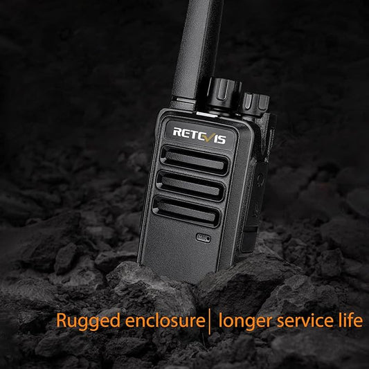 Retevis RT68 Two Way Radios with Earpiece, Heavy Duty Walkie Talkies for Adults, Compact 2 Way Radio Long Range Rechargeable with USB Charging Base, for Restaurant Church Security School (6 Pack)