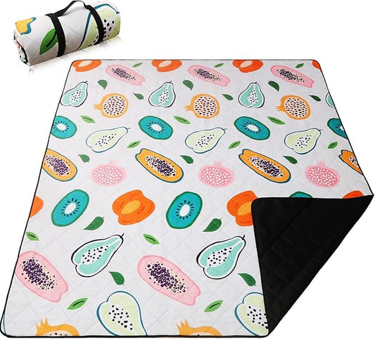 Picnic Blanket Extra Large(79" x 82"), 3-Layer Thickening Camping Blanket, Machine Washable Outdoor Blanket, Wear-Resistant, Soft and Comfortable, Sandproof Beach Mat for Beach, Park, Lawn