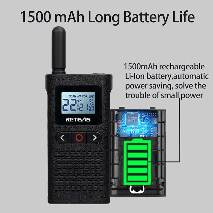 Retevis RB28 Walkie Talkies with Earpiece,USB-C Walkie Talkies Rechargeable,Large LCD Screen,1500mAh,NOAA Weather,Business Walkie Talkie for Adults Long Range for School Restaurant Healthcare(10 Pack)