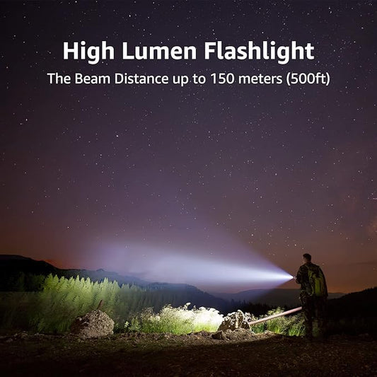 Lighting EVER LED Flashlights High Lumens, Small Flashlight, Waterproof, Adjustable Focus Flash Light for Outdoor, Emergency, Camping, AAA Batteries Included, 2 Pack