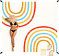Beach Blanket Waterproof Sandproof, 110''×118'' Extra Large Sand Free Beach Mat, Foldable Compact Lightweight Quick Drying Polyester Picnic Blankets with 4 Stakes & Pockets - Rainbow Arches