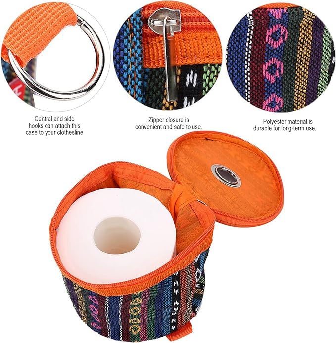 Uxsiya Outdoor Tissue Case Camping Hiking Wipes Box Foldable Roll Paper Storage Bag for Camping Tent