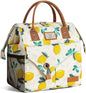 Lekesky Lunch Bags for Women Insulated Thermal Lunch Tote Bag Durable Large Lunch Box Container Drinks Holder for Adults Work College Picnic Beach Park, Lemon