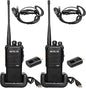Retevis RB75 GMRS Two Way Radio, 4500mAh Big Battery, Waterproof Walkie Talkies Long Range, Hands-Free, Walkie Talkie with Earpiece for Hiking Camping Cruise (2 Pack)