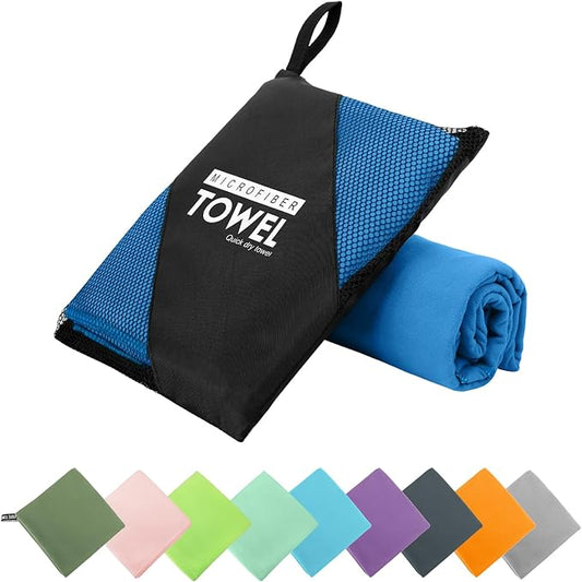 Microfiber Travel Towel, Soft Lightweight Quick Dry Towel, Super Absorbent Compact Travel & Sports & Beach Towels for Camping, Backpack, Gym, Swimming, Yoga, Hiking (L:24"×48" -Dark Blue)