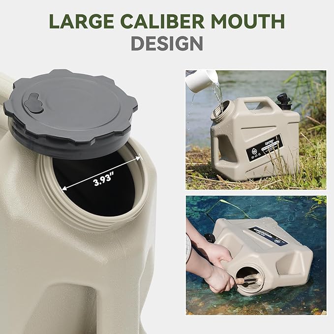 ZORMY 3.2 Gallon Camping Water Container with Spigot, Camping Water Jug, Portable Water Storage Container, BPA Free Large Emergency Water Storage for Camping, Vehicle, Car, Outdoor Hiking, Picnic