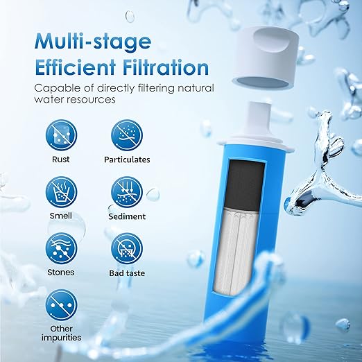 Waterdrop Water Filter Straw, Water Purifier Survival for Camping, Travel, Backpacking and Emergency Preparedness, Water Filtration System Survival, 4 Pack