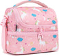 FlowFly Kids Double Decker Cooler Insulated Lunch Bag Large Tote for Boys, Girls, Men, Women, With Adjustable Strap, Unicorn