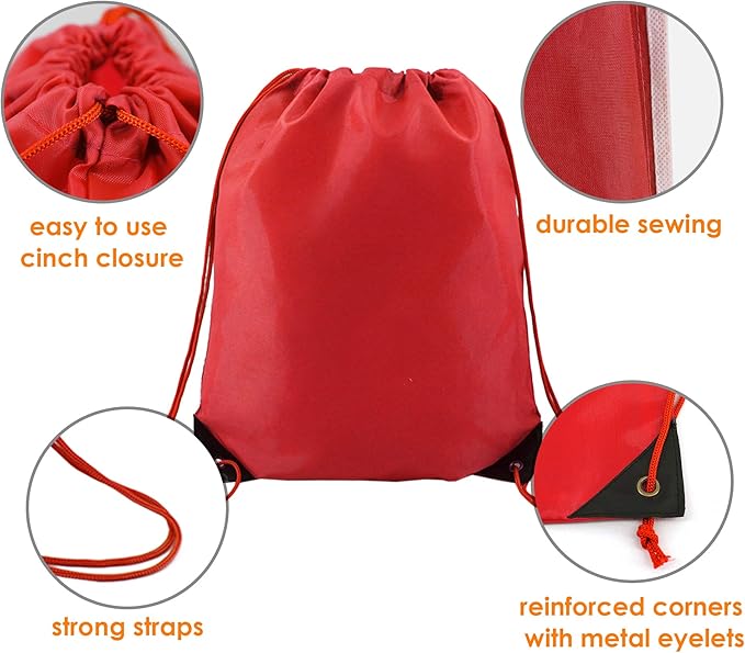 BeeGreen Drawstring Backpack Bags 20,30,50 Packs Reflective String Bags for Gym Sport Trip Cinch Sack DIY for Women Men