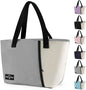 Lunch Bag for Women Men, Reusable Lunch Tote Lunch Box, Large Capacity Leakproof Lunch Tote Bags with Front Pocket for Work Office Picnic or Travel (Light Gray)