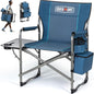 Overmont Oversized Lightweight Camping Chair - Comfortable Heavy Duty Foldable Directors Chairs with Side Table & Cooler Bag for Outside Camp Beach Picnic Lawn and Fishing Supports 400lbs