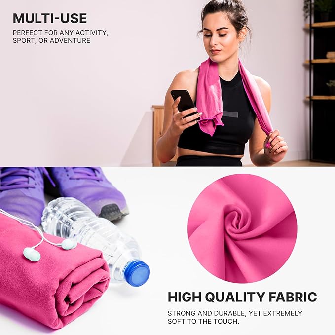 Microfiber Towel 60” by 36” for Camping, Yoga, Gym, Travel - Highly Absorbent Cleaning Cloth, Quick Drying Lightweight Material - Lint Free, Scratch Free Towels Washable and Reusable