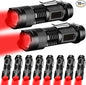 MODOAO Red Light Flashlight, 3 Modes Red Led Flashlight, Focus Zoomable,Use in Night Observation and Outdoor Activities for Camping, Hiking, Night Vision (10)