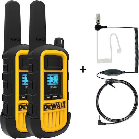 DEWALT DXFRS800 2 Watt Heavy Duty Walkie Talkies with Headsets - Waterproof, Shock Resistant, Long Range & Rechargeable Two-Way Radio with VOX (6 Pack)