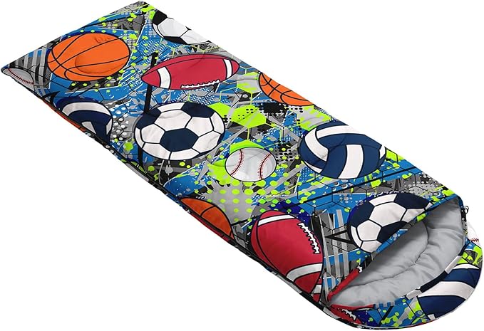 Kids Sleeping Bag for Boys Girls,Cute Puppy Print-Lightweight Warm Portable Outdoor Indoor-Waterproof Cold Weather Resistant Sleeping Bag for Camping Hiking