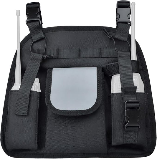 Radio Chest Harness, Heavy Duty Walkie-Talkie Tactical Holder Molle Pouch, Holster Nylon Bag for Baofeng UV5R Motorola Talkabout Yaesu Kenwood CB Two Way Radio
