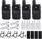 KSUN 4 Pack Walkie Talkies for Adults with Earpiece and Mic 22 FRS Channels Drop-Resistant, Dotted Matrix Display Long Range VOX 4000mAh Battery for Cruise Hiking Camping M6