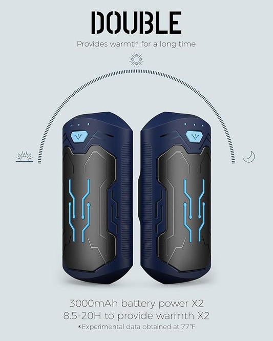 Hand Warmers Rechargeable 2 Pack, ROFWIZ 6000mAh Electric Portable Pocket Heater, are Great Warm Gifts for Women, Men, Heat Therapy, Raynauds, Outdoors, Hunting, Golf, Camping Gear