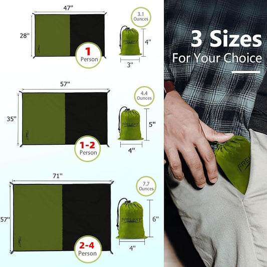 Frelaxy Pocket Picnic Blanket, Waterproof Beach Blanket, Compact Camping Blanket, Lightweight Outdoor Blanket for Beach Festival Camp Picnic Hiking Travel