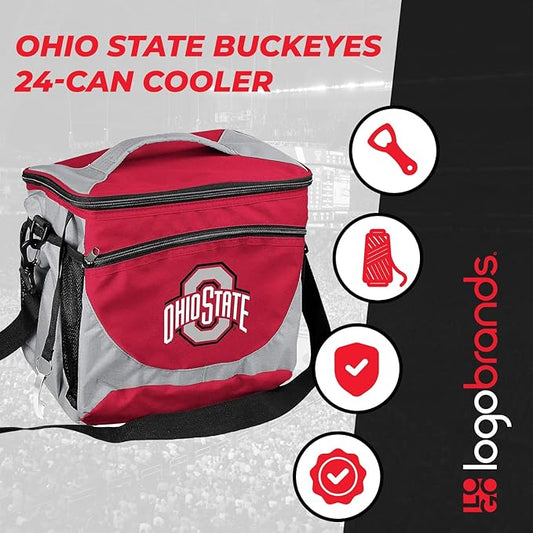 Logo Brands NCAA Unisex Adult 24-Can Cooler with Bottle Opener and Front Dry Storage Pocket, One Size, Multicolor
