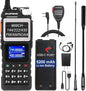 BAOFENG UV25M Tri-Band Ham Radio Handheld Long Range Walkie Talkies High Power 5200mAh Tactical Radio with Frequency Match,NOAA,USB-C,999CH,Tri Band Antenna for Camping Hiking