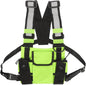 Universal Radio Chest Harness Bag for Two Way Radio Fruit Green, Pocket Pack Holster Vest Fluorescent Green for Two Way Radio, Walkie Chest Bag
