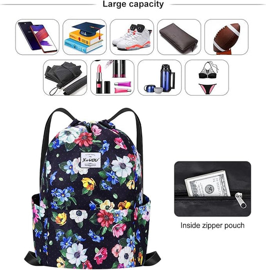XEYOU Drawstring Sports Backpack Lightweight Gym Yoga Sackpack Shoulder Rucksack Casual Outdoor Daypack for Women and Men